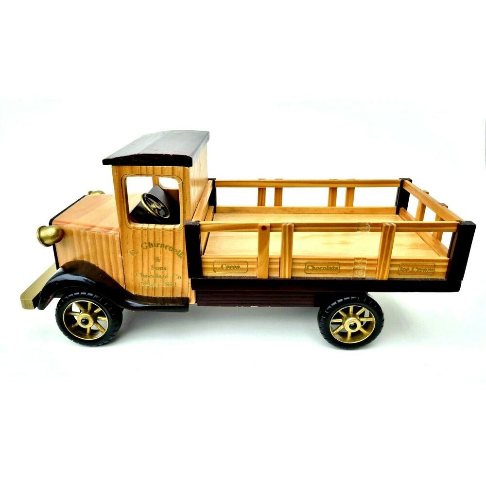 Vintage D Ghirardelli & Sons Chocolate Company Hand Crafted Wooden Truck